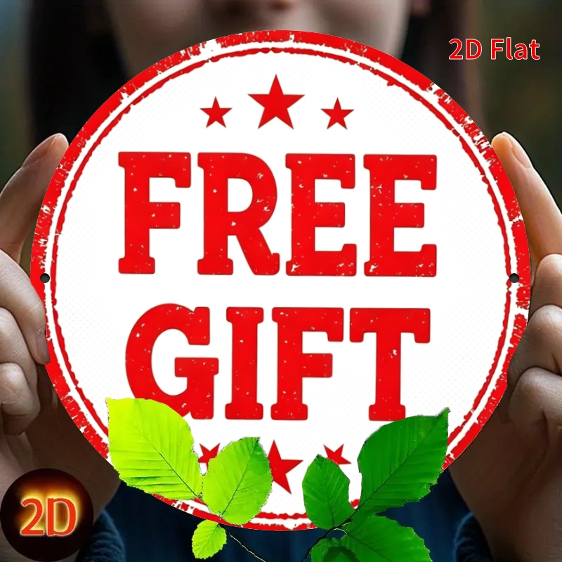 TEMU 2d Flat, 2d Flat 1pc Retro Round Iron Metal Wall Hanging Free Gift Theme, 7. 8x7. 8 Inches, Suitable For Home, Office, And Dining Room Wall