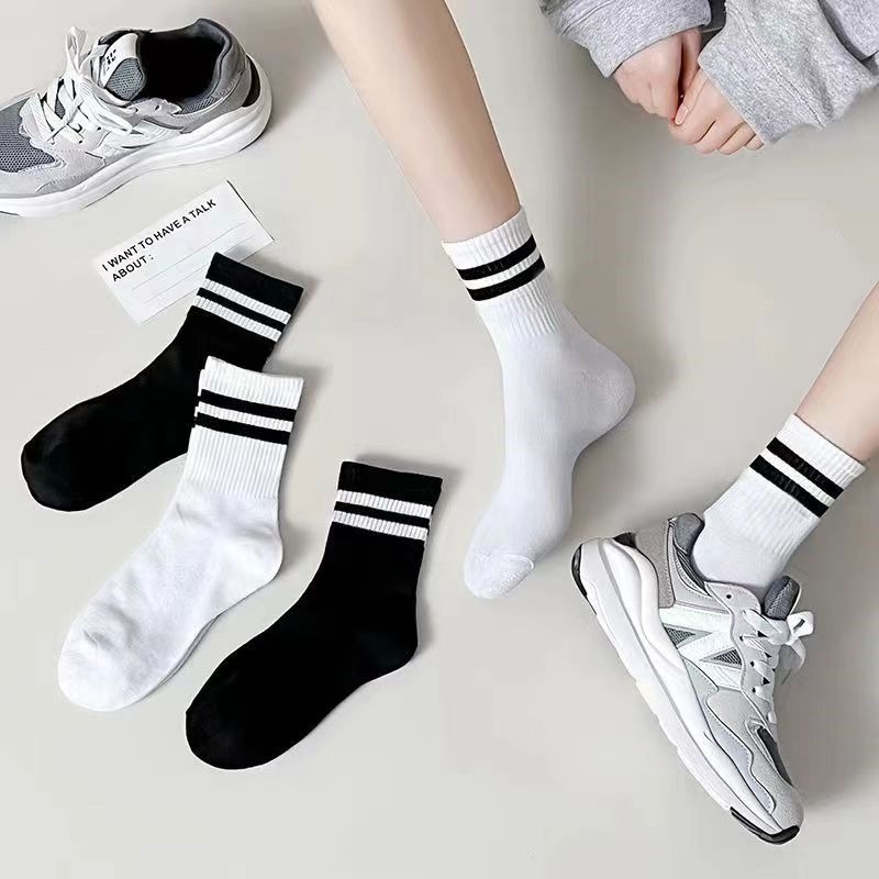 5 Pairs Women's Mid-Calf Socks, Breathable Athletic Socks