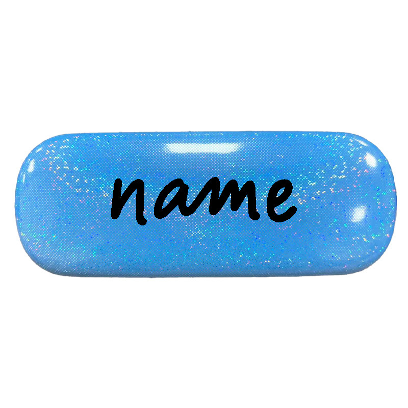 TEMU Gepersonaliseerde glitter brillenkoker, aanpasbare naam, duurzame beschermende koker, minimalistisch unisex, draagbaar en lichtgewicht, geschikt