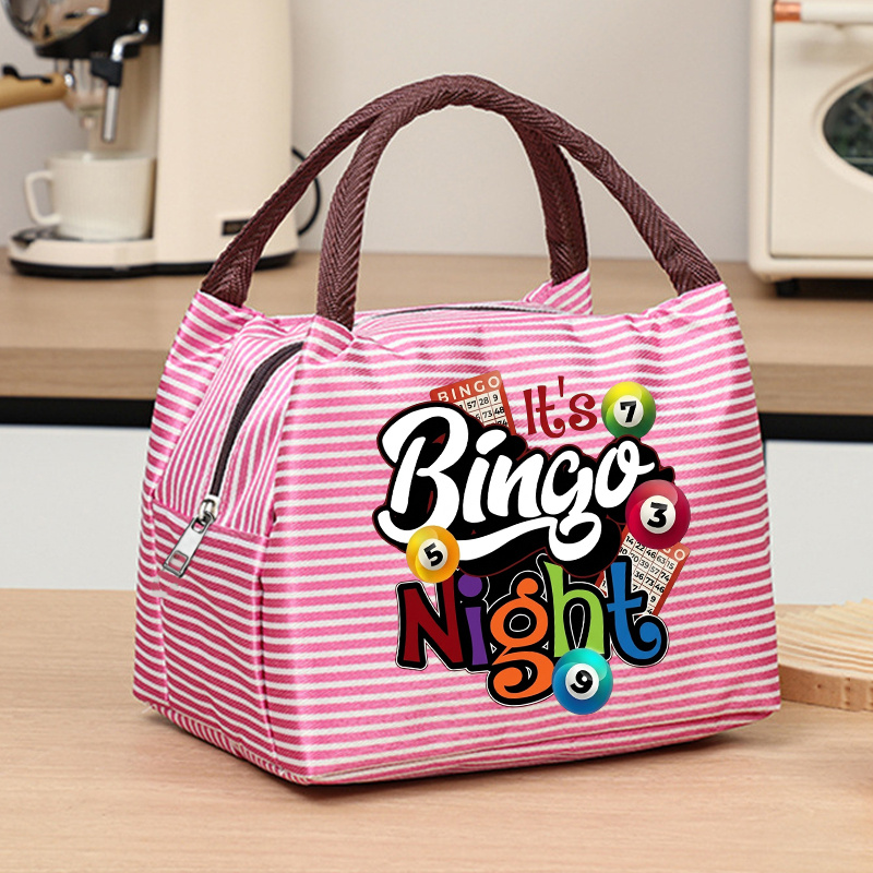 TEMU Women's Handheld Tote Bag For Fun Bingo Night, Lightweight Zipper Closure Portable Daily Handbag, Suitable For , Shopping And Travel, Gift For