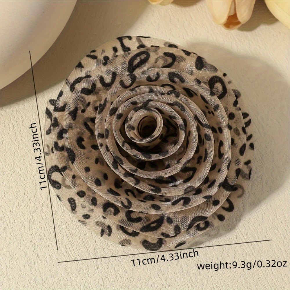 Leopard Print Floral Lace Brooch, Classic Fashion Accessory