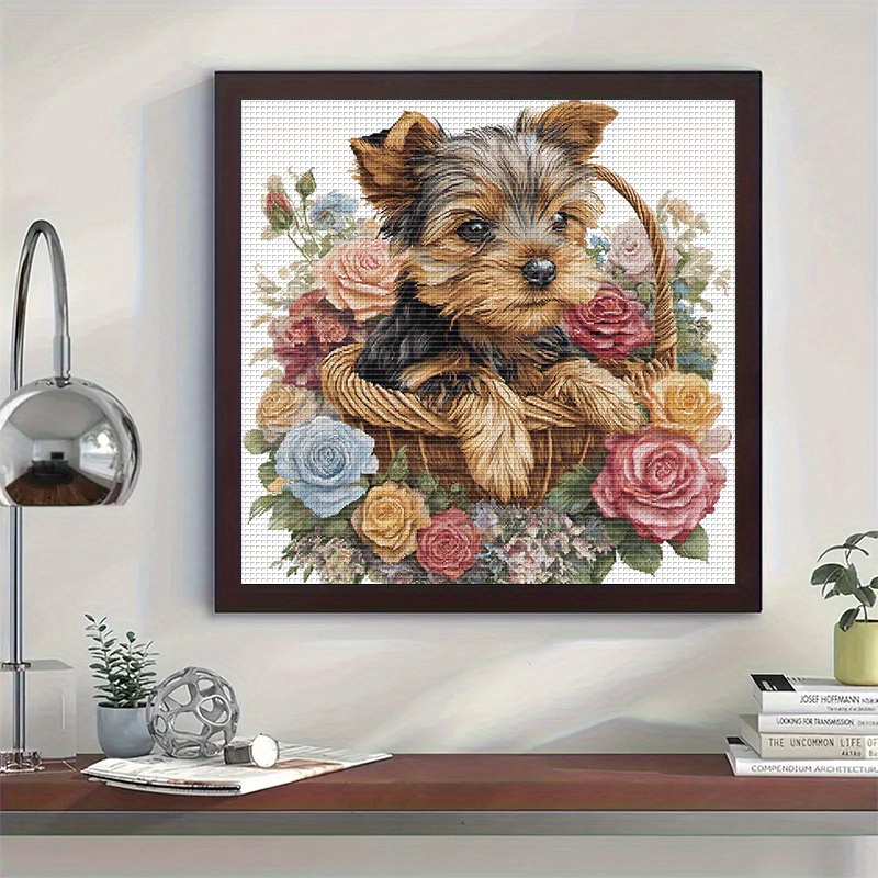 TEMU Diy Animal Pattern Stitch Set, 1pc, 45cm*45cm/ 17.7in*17.7in 11ct Printed Fabric, Frameless, Suitable For Home Wall Decoration, Contains Eco-