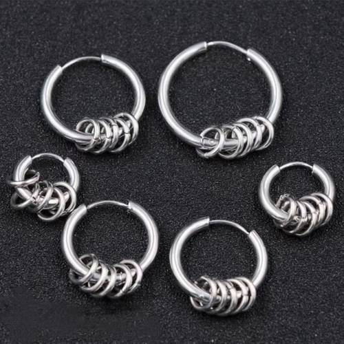 titanium steel irregular shaped earrings unisex minimalist geometric hoop stainless steel ear cuff jewelry style