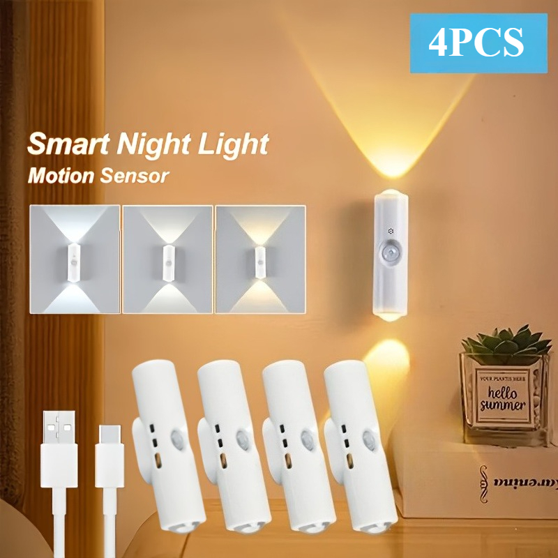 E-shop 2/3/4/5 RGB farbwechselnder Katzenaugen-Sensor USB Smart-Spotlight-Streifen mit PIR-Sensor RGB drei Farbmodi mit Dimmfunktion, einfach zu