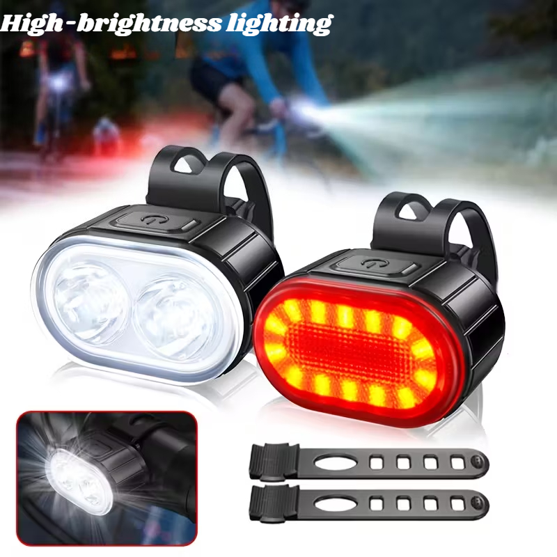 TEMU Kit de feux et arrière pour vélo – et combinaison libres, projecteur de course en extérieur, lumière intelligente à haute luminosité, lampe de