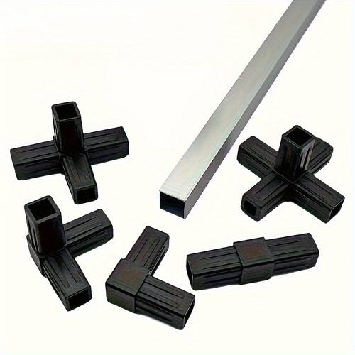 immagine dell'articolo connettore angolare in plastica a 5 porte - supporto per scaffali industriali con design di gomito a 90°, plastica resistente per sicure delle tubature, compatibile con standard di filettatura europei e americani, connettore per tubi, supporto per scaffali, elegante, costruzione