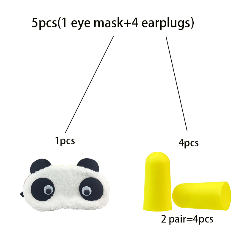 TEMU 5pcs(1 Eye Mask+4 Earplugs)cute Cartoon Eye Protector, Shading Eye Mask, Sleep Eye Mask.eye Mask, Sleep Mask, Sleeping Mask, Sleep Masks,