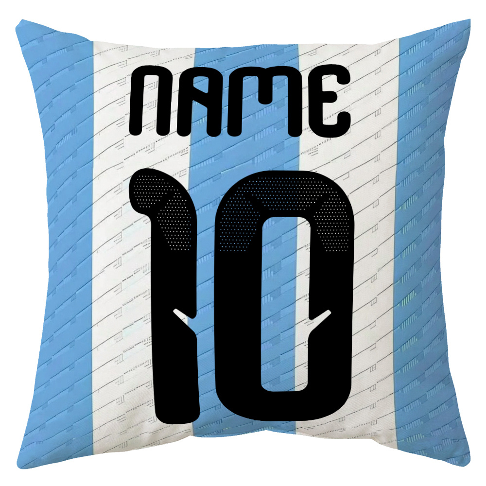 TEMU 1pc Double-sided Custom Football Pillowcase, Customizable Name And Number, Personalized Cushion Cover With Zipper Closure, Indoor/outdoor Use -
