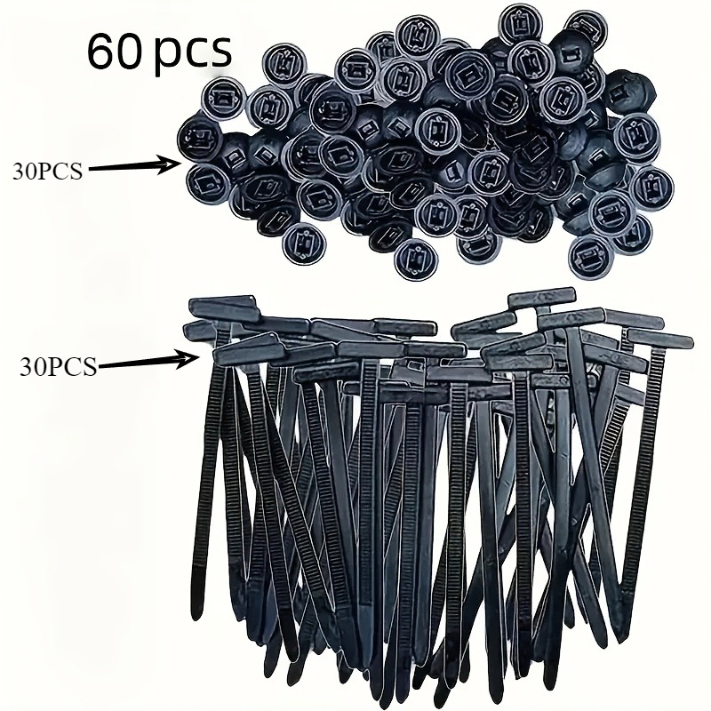 TEMU 60 Versatile Nylon Self-locking Cable Ties – Reusable Fasteners, 100mm (4") X 2.5mm Multi-use Straps For Managing Car Wires & Organizing Home –
