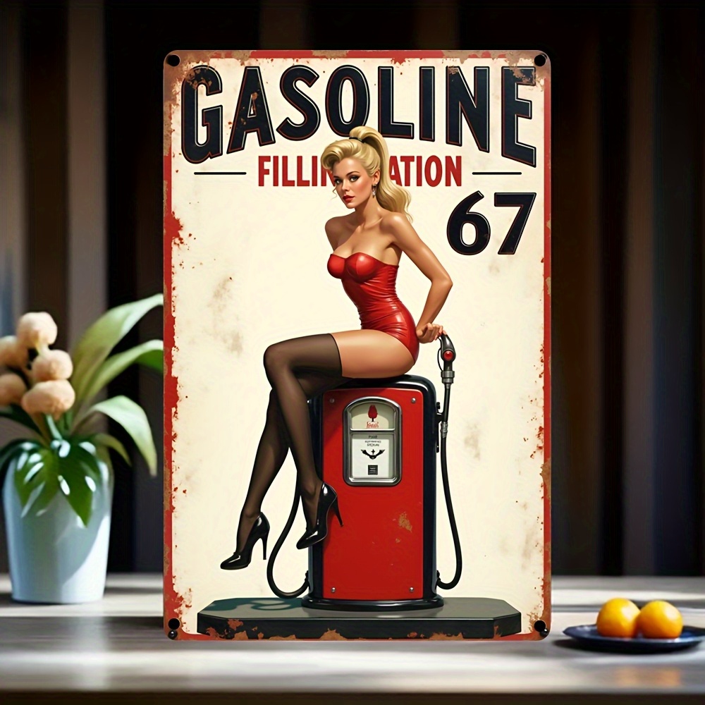 20 30cm 8x12inch suitable for decorating indoor and outdoor walls in restaurants cafes bars mens caves   garages offices courtyards gardens etc retro decorative plaque and hanging ornament gasoline filling