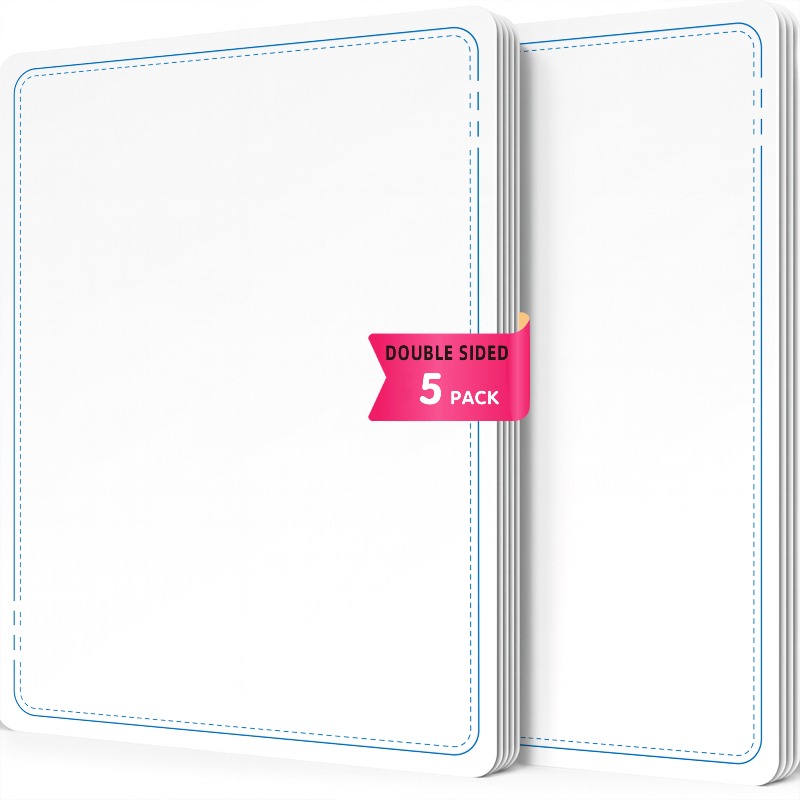 TEMU 5-pack A4 Double-sided Flexible Portable Mini Whiteboard For Teaching,, And Office Use, Reusable Handheld Writing Board