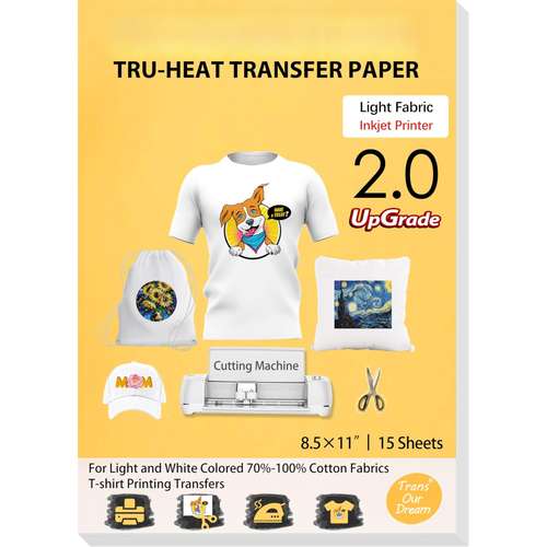 25 Pack Iron-On Heat Transfer Sheets For Dark Cotton Fabric - 8.5x11 Inkjet Printable