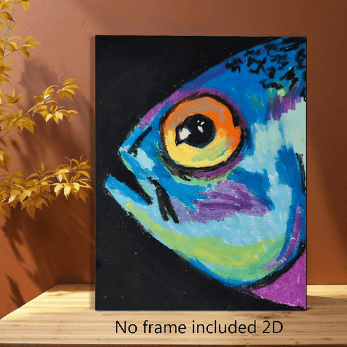 item picture 2d flat posters prints 2d flat 1pc unframed canvas art print vintage decorative painting for bedroom living room kitchen bathroom hand painted of a fishs eye with colors artistic unframed printed