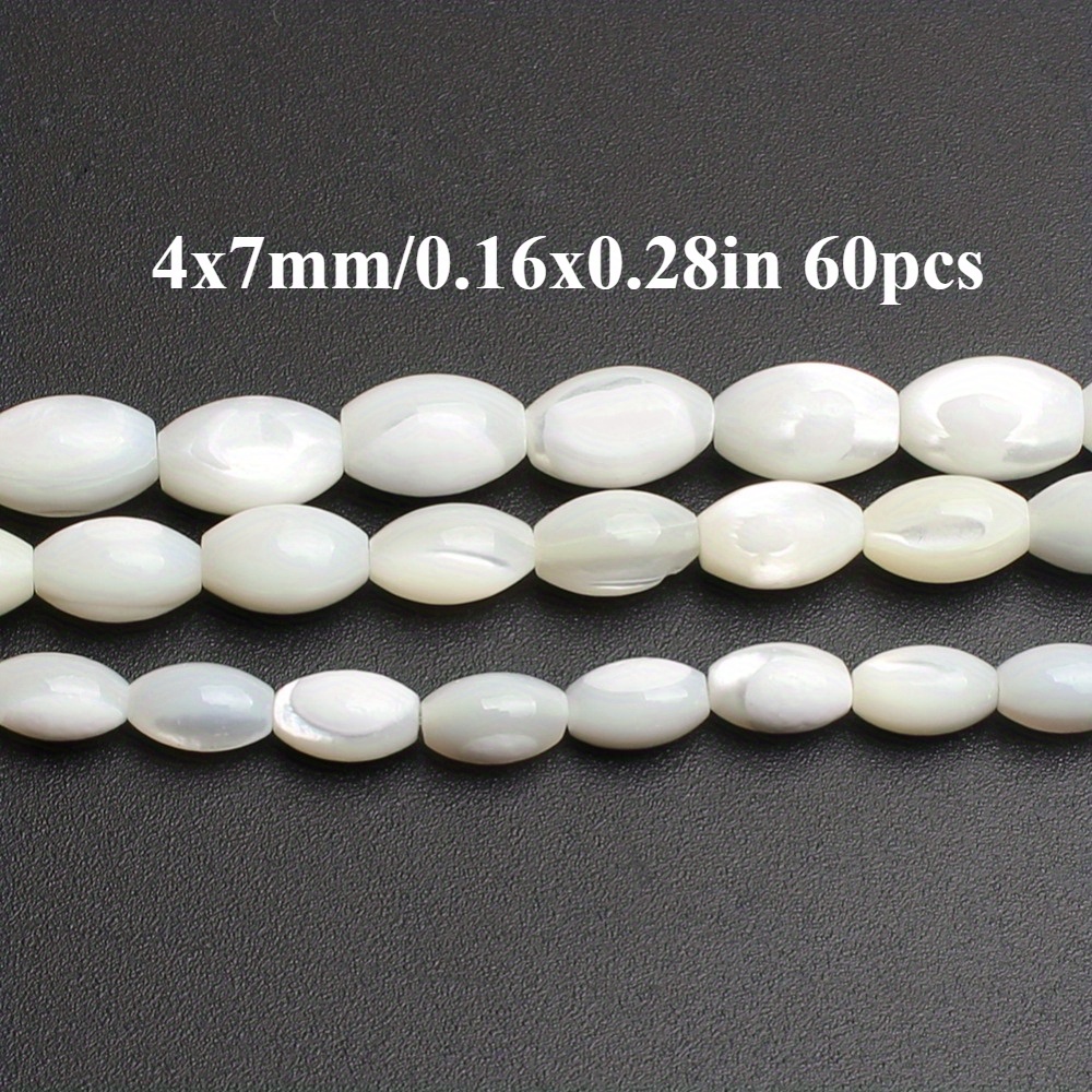 TEMU Loose Beads Made Of Natural Rice-shaped , Perfect For Jewelry Like Bracelets And Ear Studs, In 15 Inches