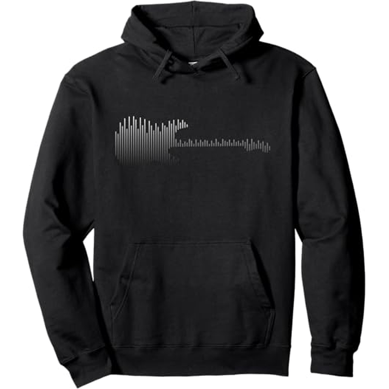 

Guitar-themed Hoodie - Soft Cotton , Long Sleeve Pullover With Kangaroo Pocket - Perfect & Music Lovers, Black