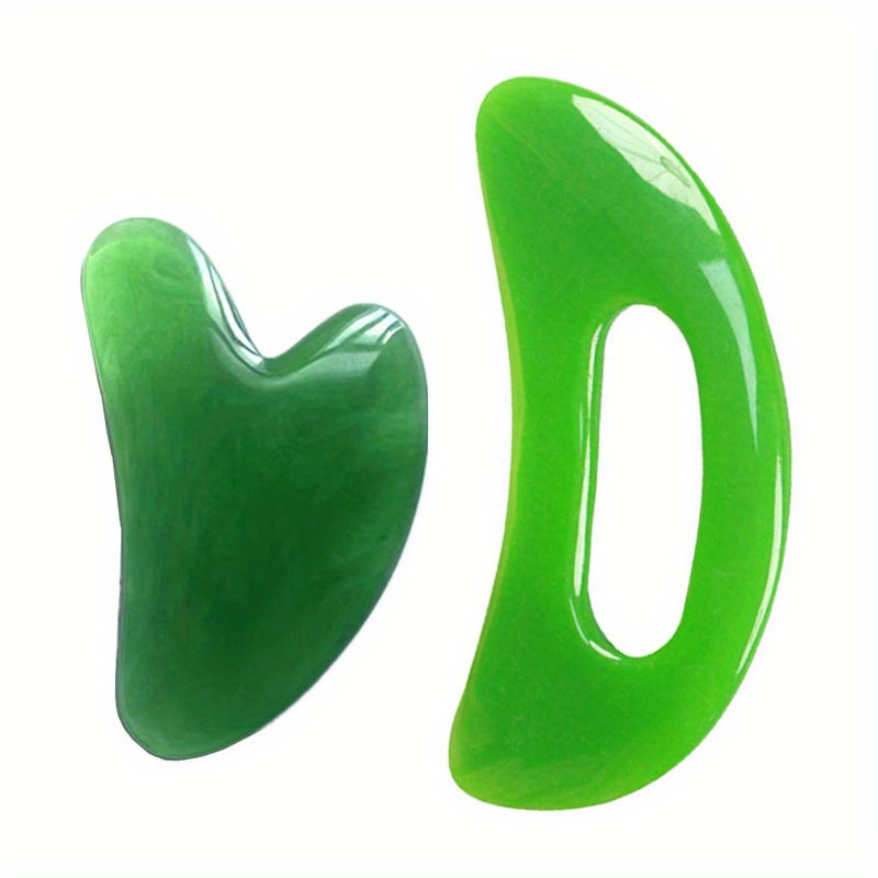 Image of 2pcs Perfect Combination Scraping Massage Tool With Handle Resin Massage Tool Massager Scraping Tool Suitable For Men And Women Birthday Holiday Gifts (green And Yellow)