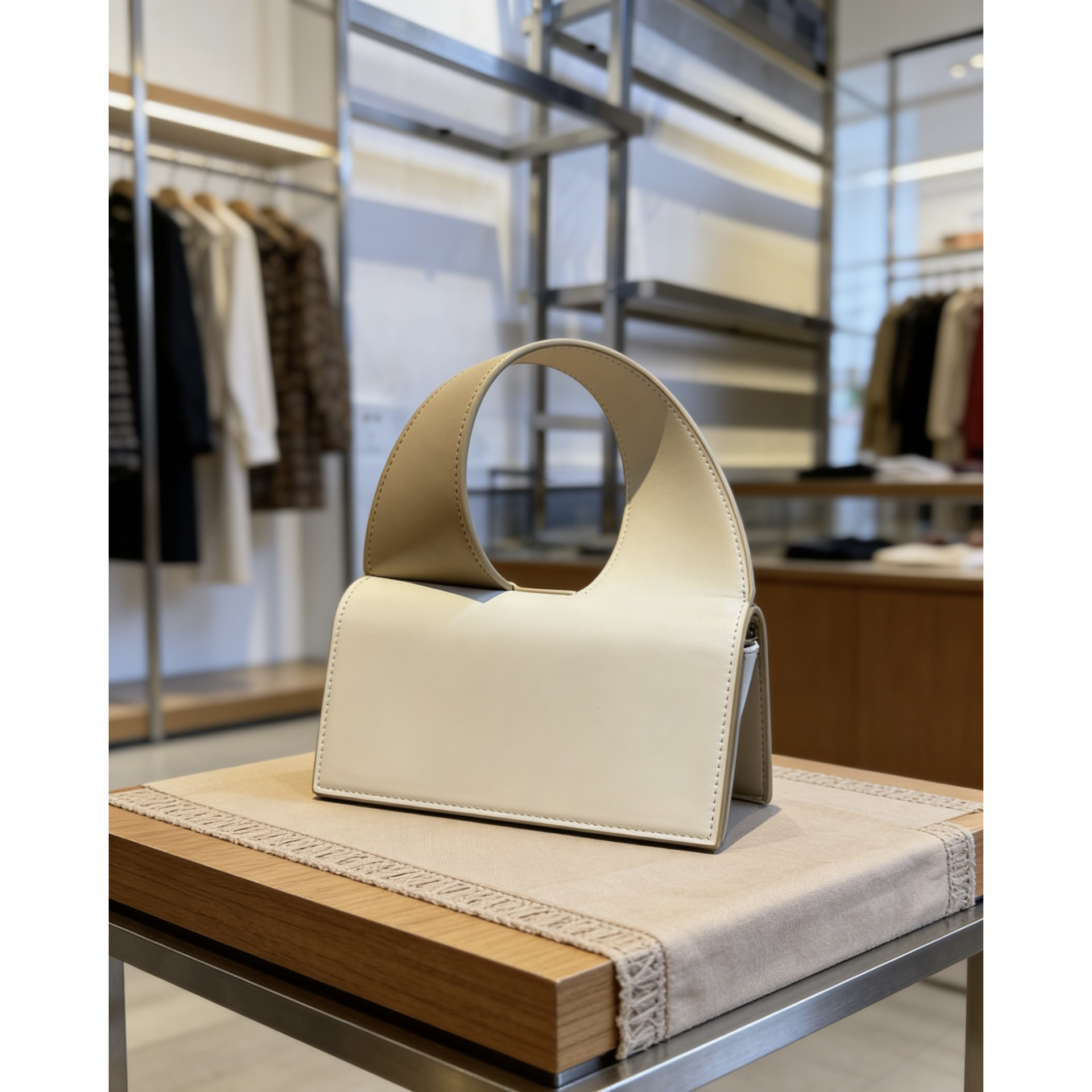 Image of High-quality Women' 2025 New Model With Twisted Wide Shoulder Strap, Contrasting Color Handbag, Fashionable Accordion-style Versatile Shoulder And Crossbody Bag