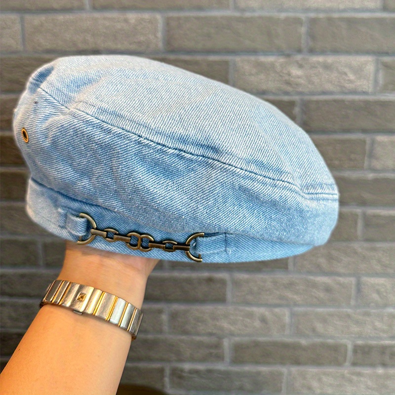 E-shop Neue modische, übergroße, gewaschene Vintage-Distressed-Beret-Mütze für Damen, die das Gesicht kleiner macht, lässige Malermütze, geeignet für