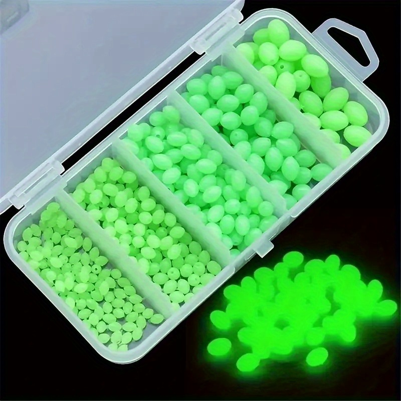 TEMU 375pcs -the-dark Fishing Beads Kit | Spherical Pvc Floats For Night Fishing | Glow Beads Set For Soft Lures, Rig Floats & Tackle Accessories Ideal For Angling