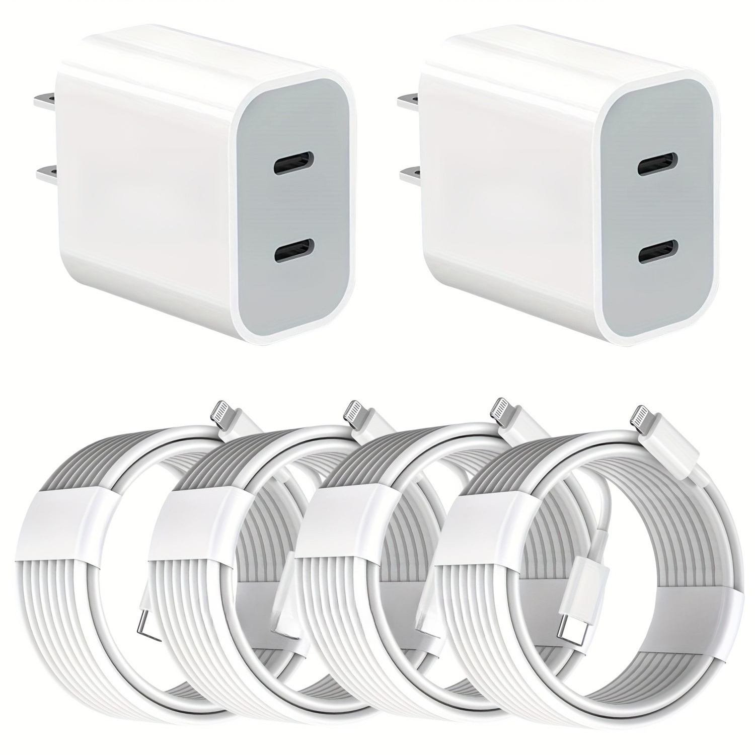 TEMU Lot de 2 blocs d'alimentation à double port fournissant une rapide et stable pour les appareils Apple grand public