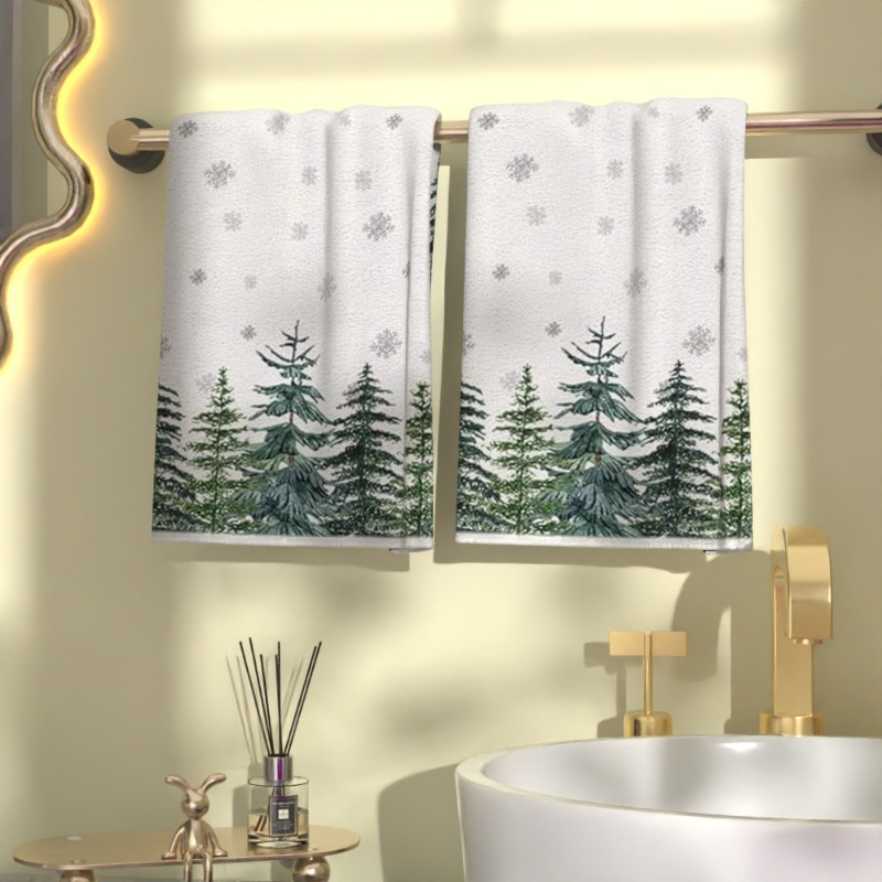 

2pcs Style Towels, 18x26 Inches, Super Polyester, Machine Washable, Contemporary , Ideal For Kitchen, Bathroom, Spa, Home