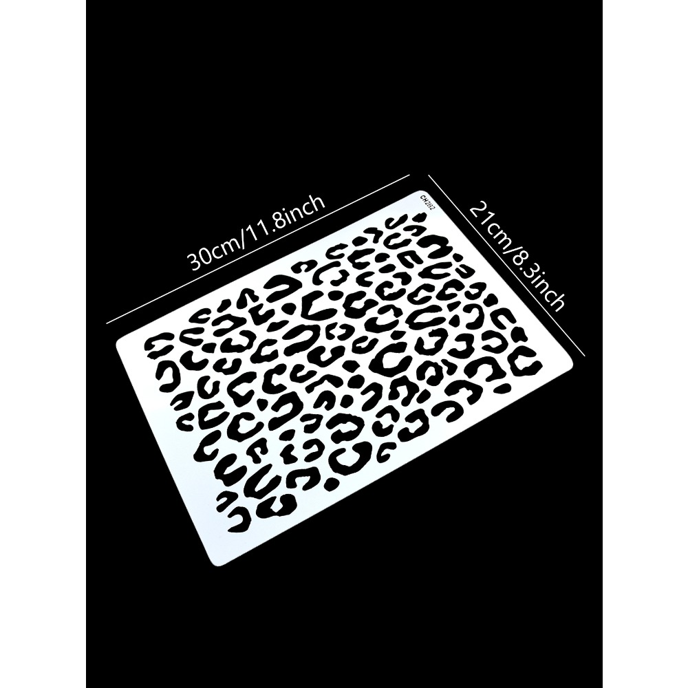 TEMU 1pc Cake Stencil, Leopard Print And Rose Pattern Hollow Template, Food-grade Pet Decor Template For Cake, Cookie, And Dessert Decoration