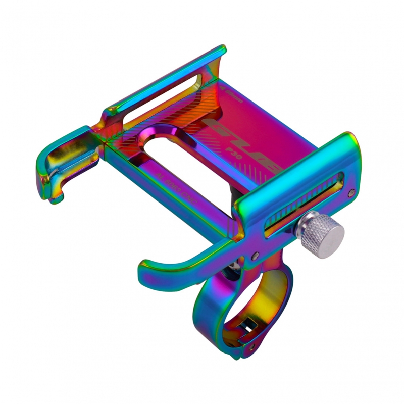 Motorcycle Bike Phone Holder Aluminum Alloy Handlebar Mount For Bicycle E-bike, Colorful Plated Universal Cell Phone Stand For 2. Devices