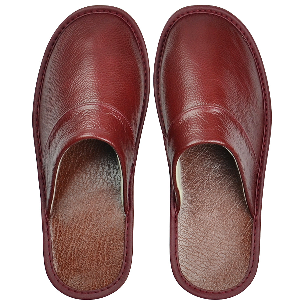 item picture Genuine Leather Slippers Non-slip Genuine Leather Slippers Winter Spring Autumn Summer Indoor Slipper for Men Women| Casual Single Slides Shoes
