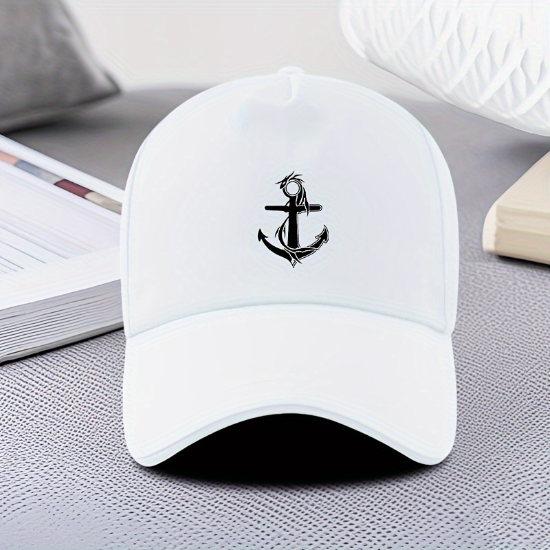 Image of Unisex Baseball Cap With A Geometric Anchor Design, Perfect For Casual Sports