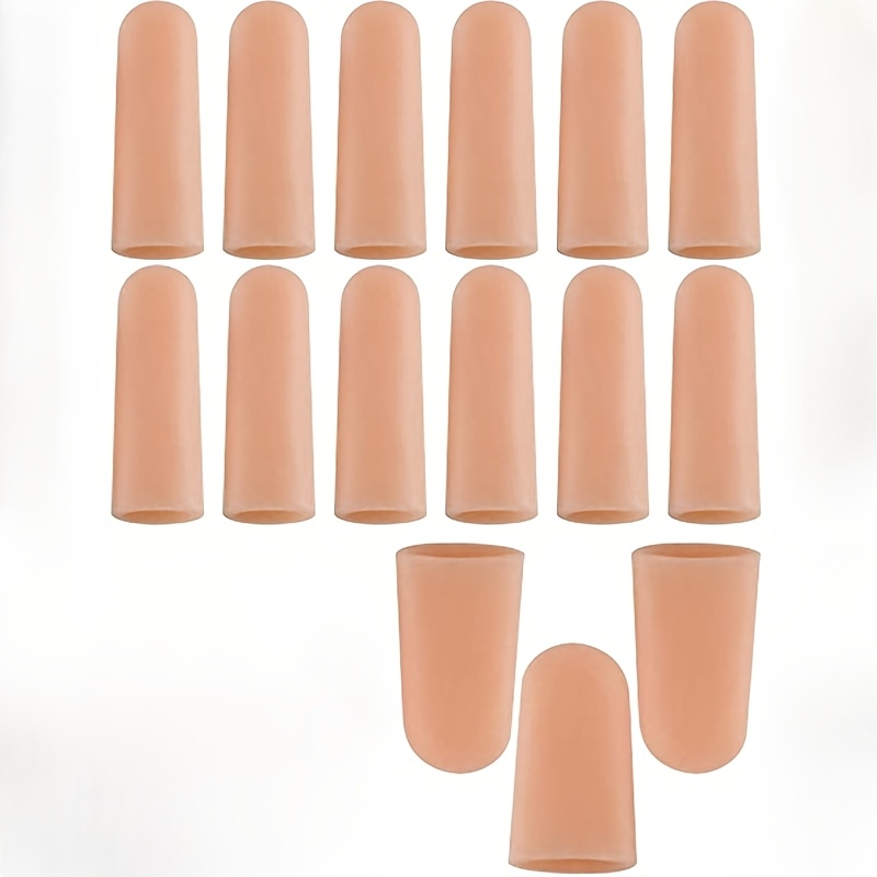 TEMU 15 protectores de gel para dedos, estilo resistente al , beige medio, diseño universal flexible, para todas las actividades