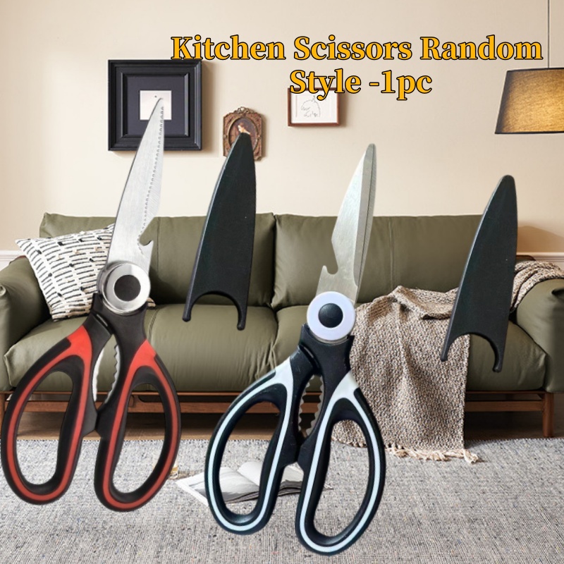 E-shop Küchenschere aus Edelstahl - Scharfe Klingen, ergonomischer, rutschfester Griff - Geeignet für Fleisch, Geflügel, Fisch, Gemüse, Knochen,