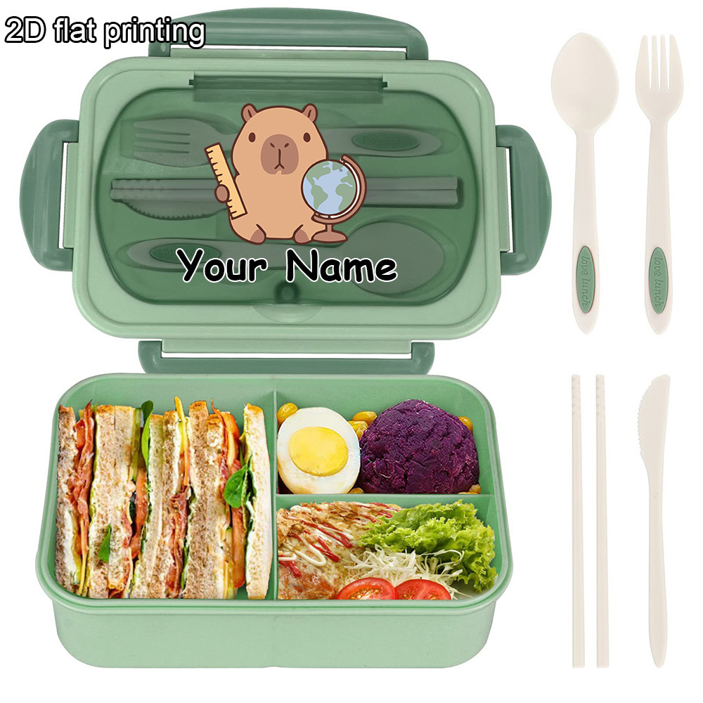 TEMU 1pc Customizable Lunch Box, Capybara Themed Print, Suitable For Office , Picnic And Daily , Cute Personalized Cartoon Printed Lunch Box