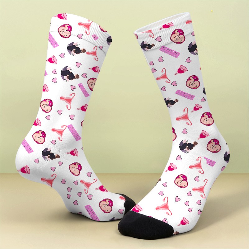 TEMU Ein Socken-Set mit Mustern und Fruchtbarkeitssymbolen, weich, atmungsaktiv und ein lustiges Geschenk