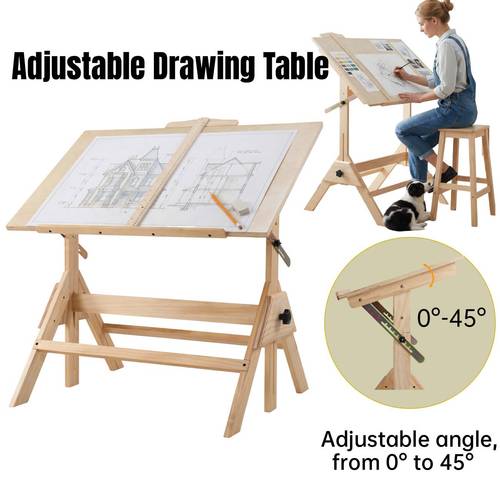 60x90cm large size adjustable drawing oil painting desk drafting workbench