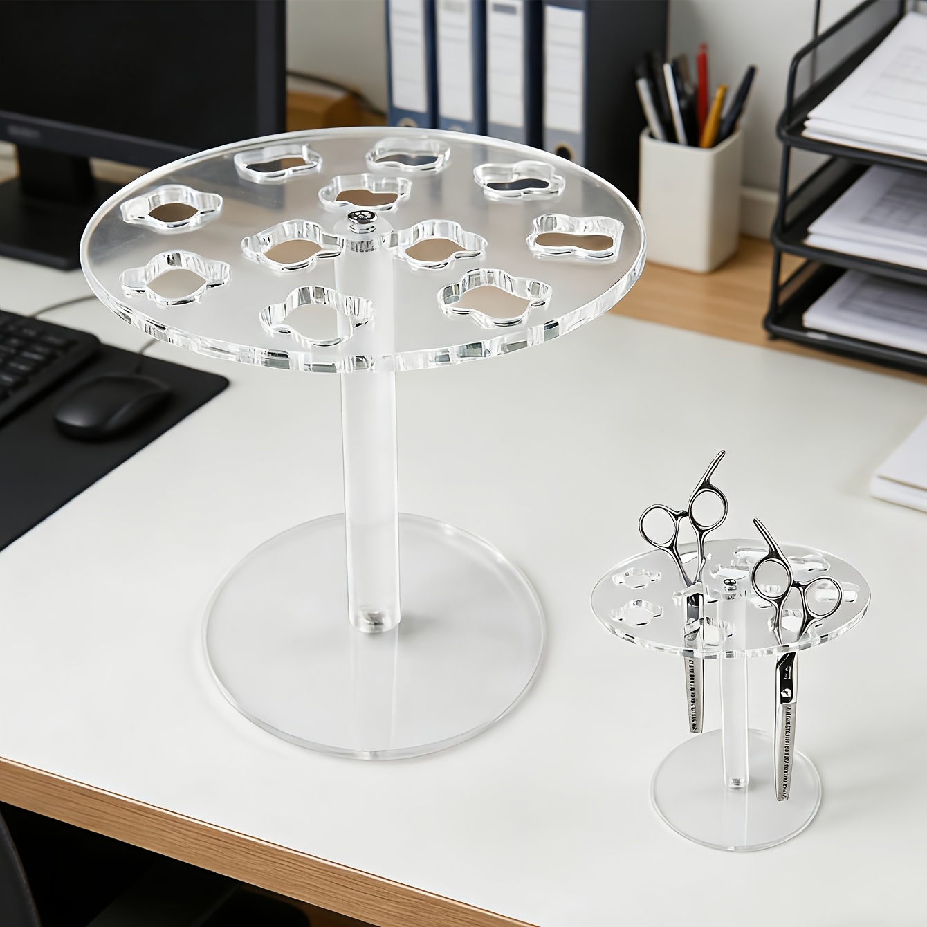 TEMU Acrylic Hair Scissor Holder, Portable Hair Scissor Storage Stand, Haircutting Stand, Suitable For Stylists, Suitable For Hair Accessories
