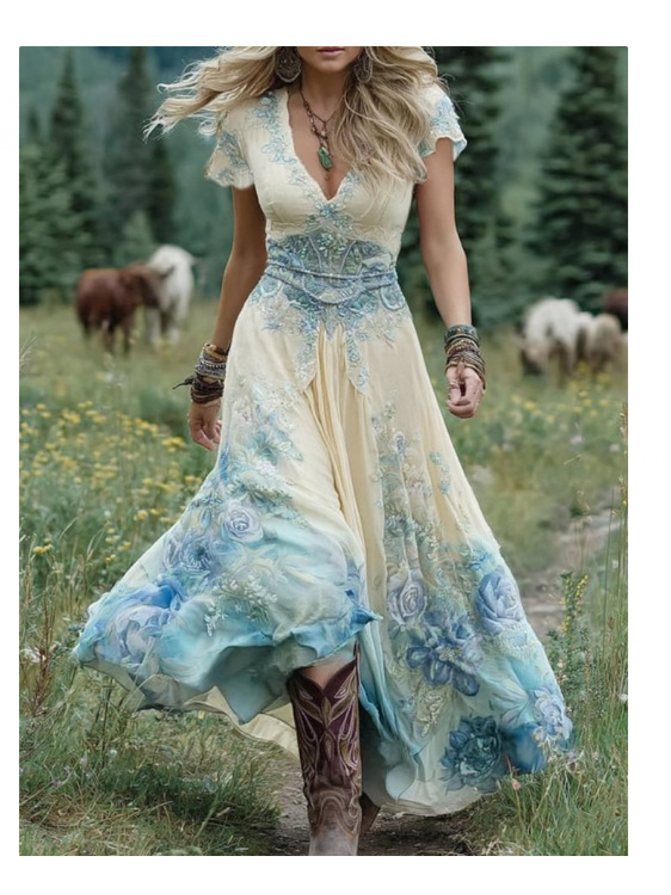 purple and green dress sold on Temu United States
