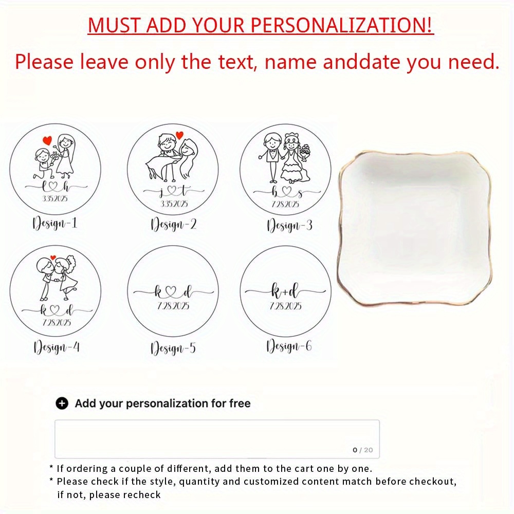 TEMU 1 pz Vassoio Portagioie Personalizzato in Ceramica, Vassoio Personalizzato con Bordo , Stampato con Design Esclusivo Personalizzato, Regalo per