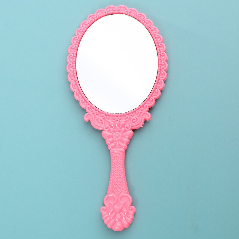 Minimalist Solid Color Elegant Plastic Round Women's Hand Mirror