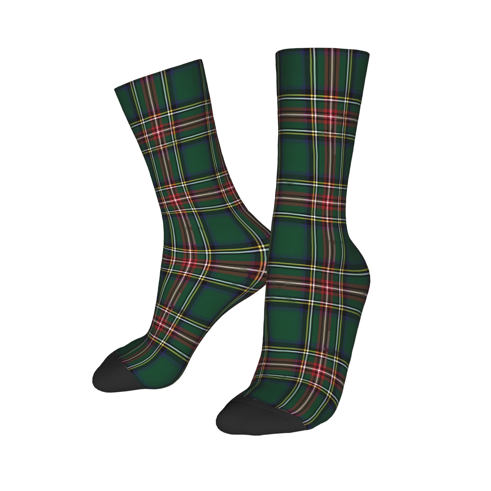 TEMU 1 Pair Princess Mary Tartan Vintage Men's Moisture-wicking Socks Unisex Street Style Seamless Printed Funny Novelty Socks Very Suitable For