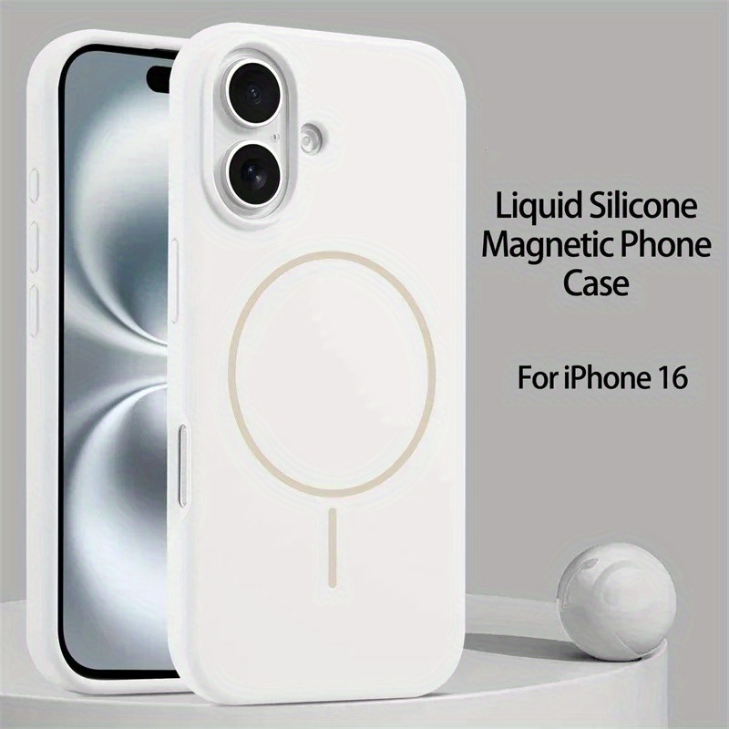 Matte Liquid Silicone Back Case, Magnetic Wireless Charging Cover, Soft Gel Shockproof Phone Shell Compatible with For iPhone 16 Pro Max 15 14 13 12 11 Pro Max Plus Models - Image 7