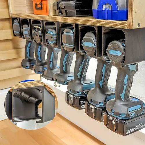 item picture heavy duty tool hanger organizer with drill bit storage non slip drill hooks tool rack shelves space saving garage workshop shelves sturdy plastic construction suitable for garage workshop organization