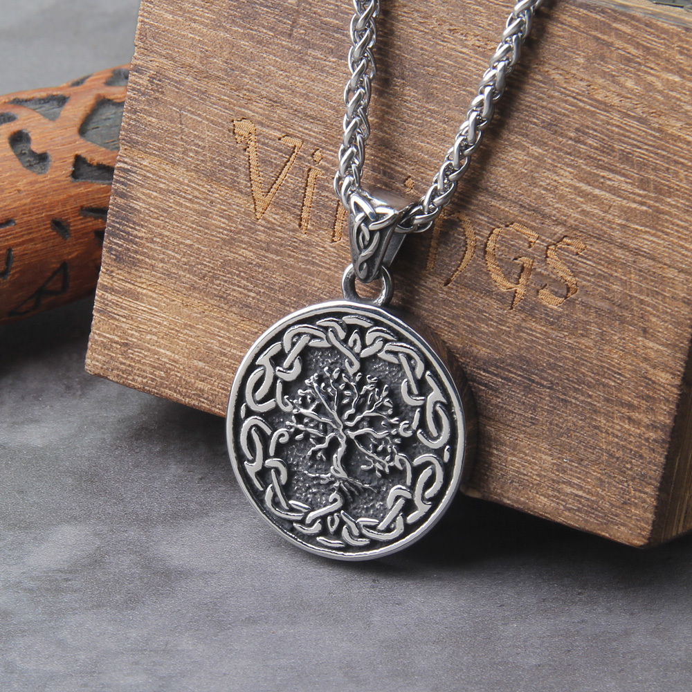 E-shop Herren Wikinger Lebensbaum Halskette mit keltischem Knoten-Anhänger – Nordischer Schmuck geeignet für den , Partys, Geschenke – kostenlos,