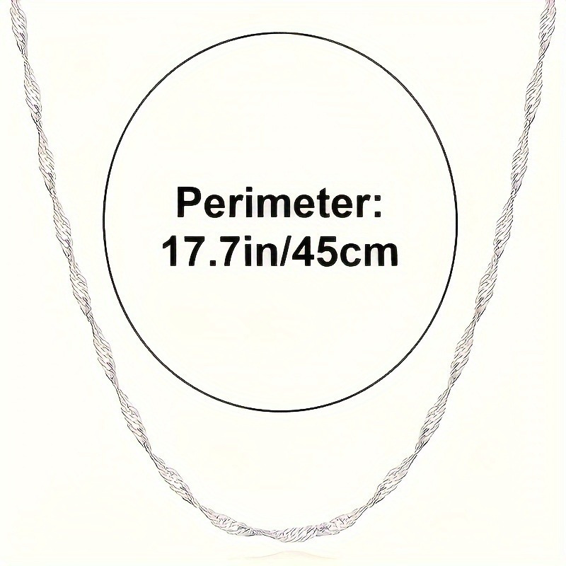 5pcs S925 Sterling Silver Water Ripple Chain Necklace Set