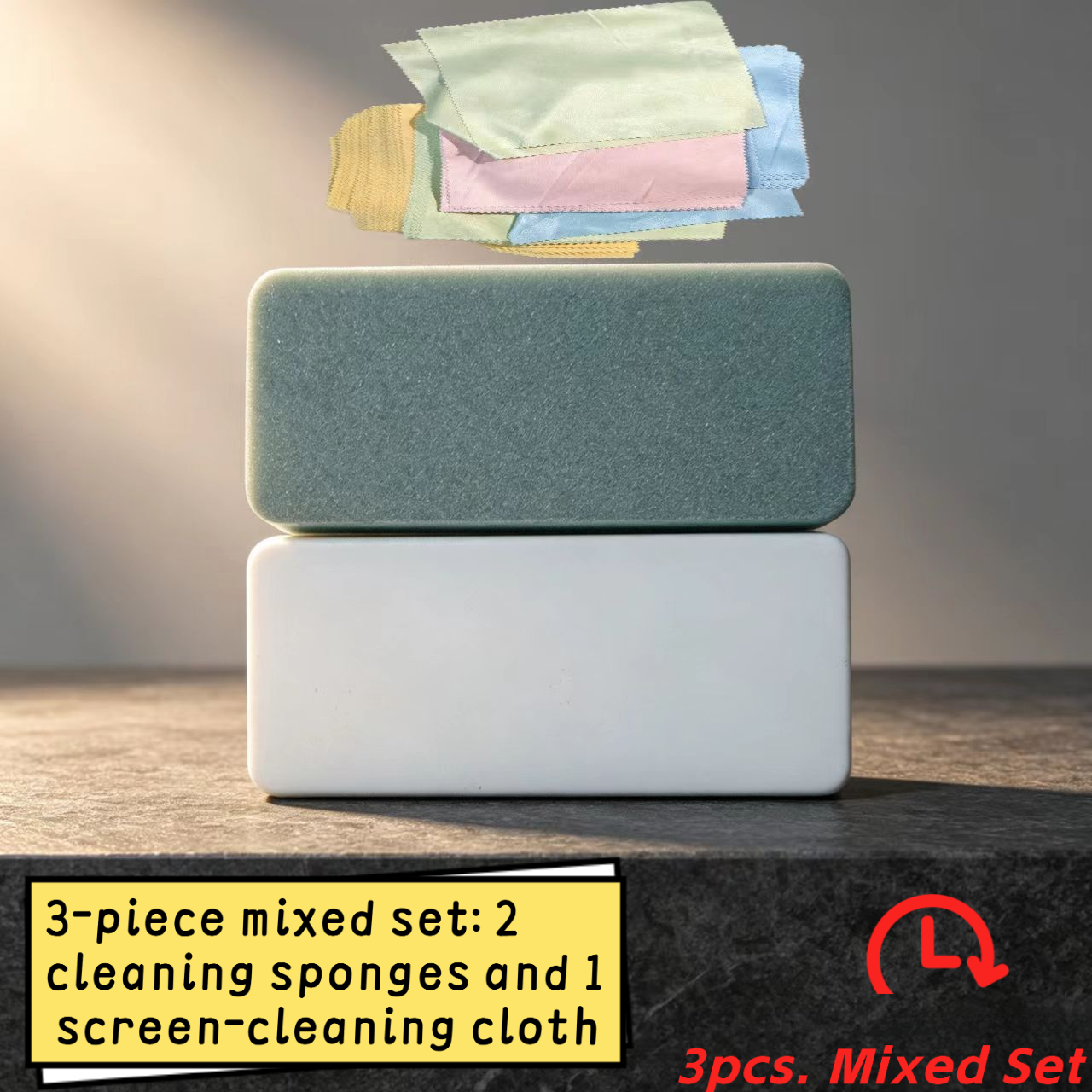 TEMU 3pcs Mixed Set Upgrade 2pcs Glass Scale Magic Scrubber Cleaning Brush, And 1pc Random Color Screen Cloth Eye Cloth Kitchen Cleaning Cloth, Home