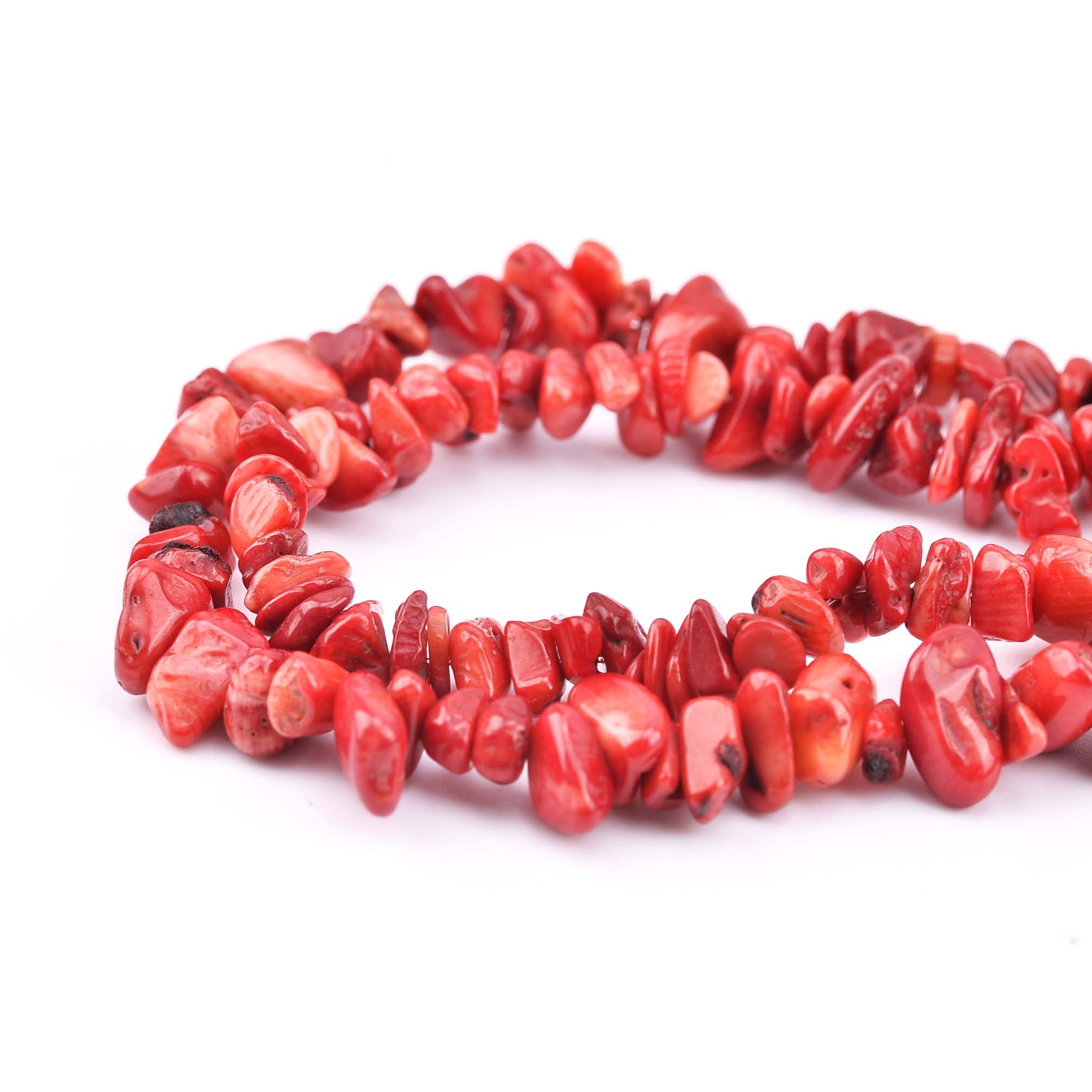 TEMU Gravier de perles de naturelle irrégulière rouge de 5 à 8 mm, perles en vrac pour la fabrication de bijoux, bracelets, ajouts 220 pièces