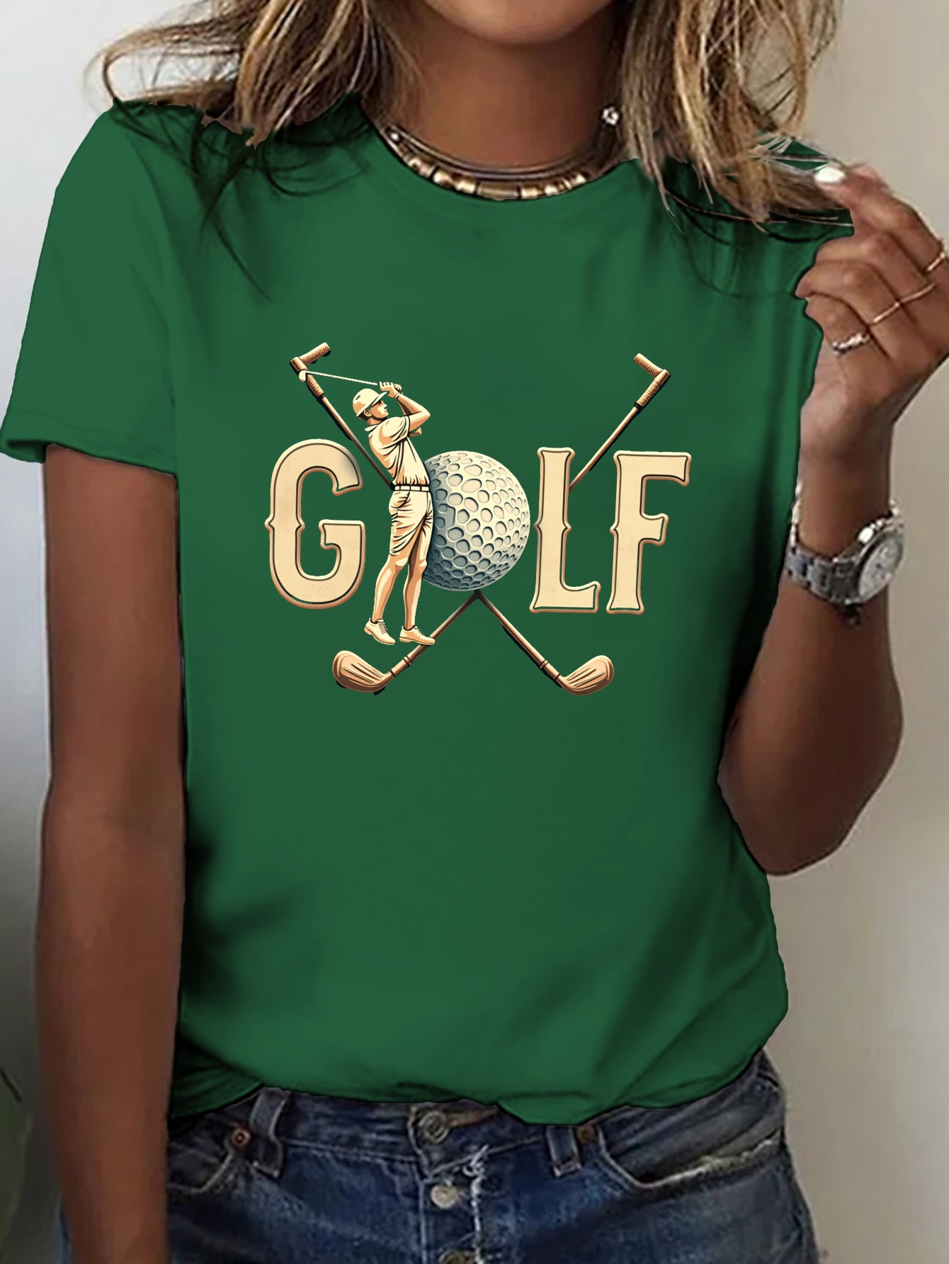 maglietta golf donna stampa maniche corte Temu Italy