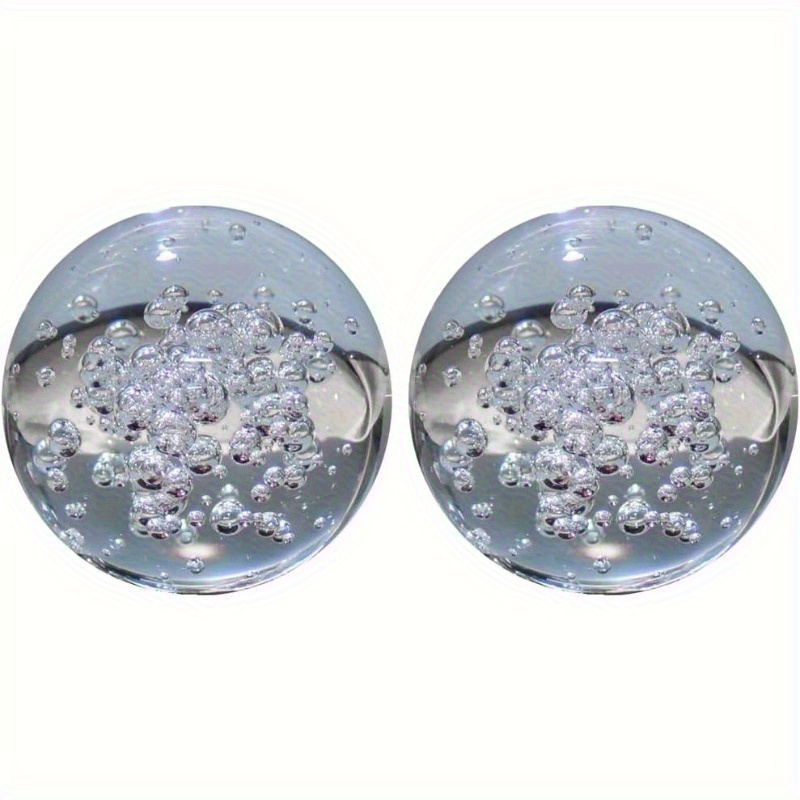 TEMU 2 Pack Crystal Ball Table Decorations - 1.97 Inch Glass Paperweight With Shiny Crystal , Art Home Office Wedding Decor, Elegant Handmade Craft
