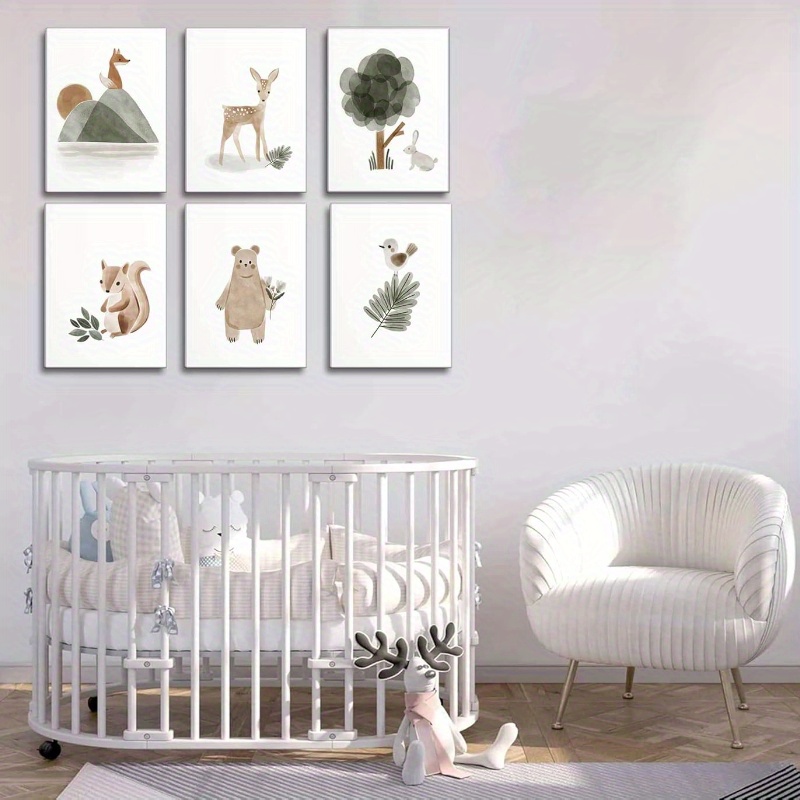 Brooke & Vine Kids Bathroom Wall Decor Art Prints (UNFRAMED 8 X 10 Set Of 4) - Woodland Animals Farmhouse Rustic Toddler, Baby Girl, Baby Boy...