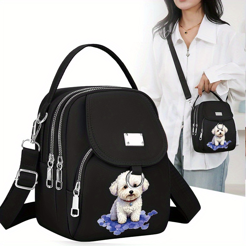 Image of Trendy Floral Sea Portable Travel Tote Crossbody Bag, Casual Fun Shoulder Bag, Versatile Unisex Phone Bag For Leisure And Commuting