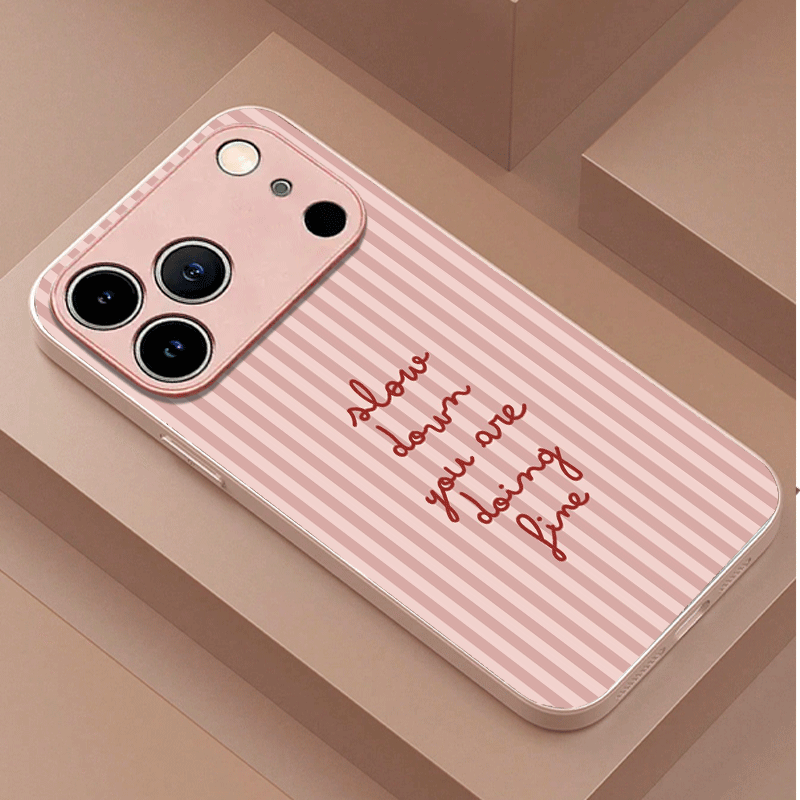 TEMU para Teléfono - con Rayas Verticales y Diseño de de Escrita a , Carcasa de Teléfono de Vidrio Templado Adecuada para Iphone , para Iphone 15